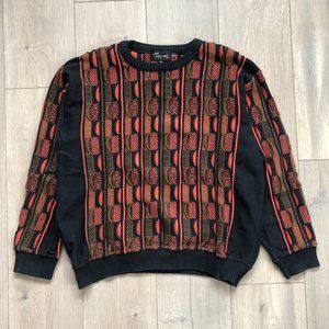 90's Vintage Tosani Sweater Orange and Black Blend Canadian Made Size- M